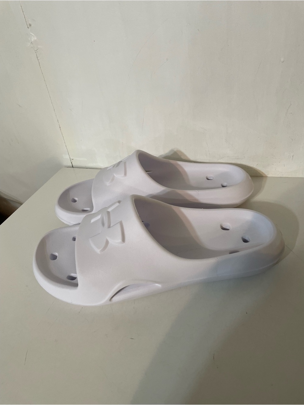Under Armour Slides in White